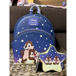 Loungefly Disney Chip 'N' Dale Stars Mini Backpack Coin Pouch